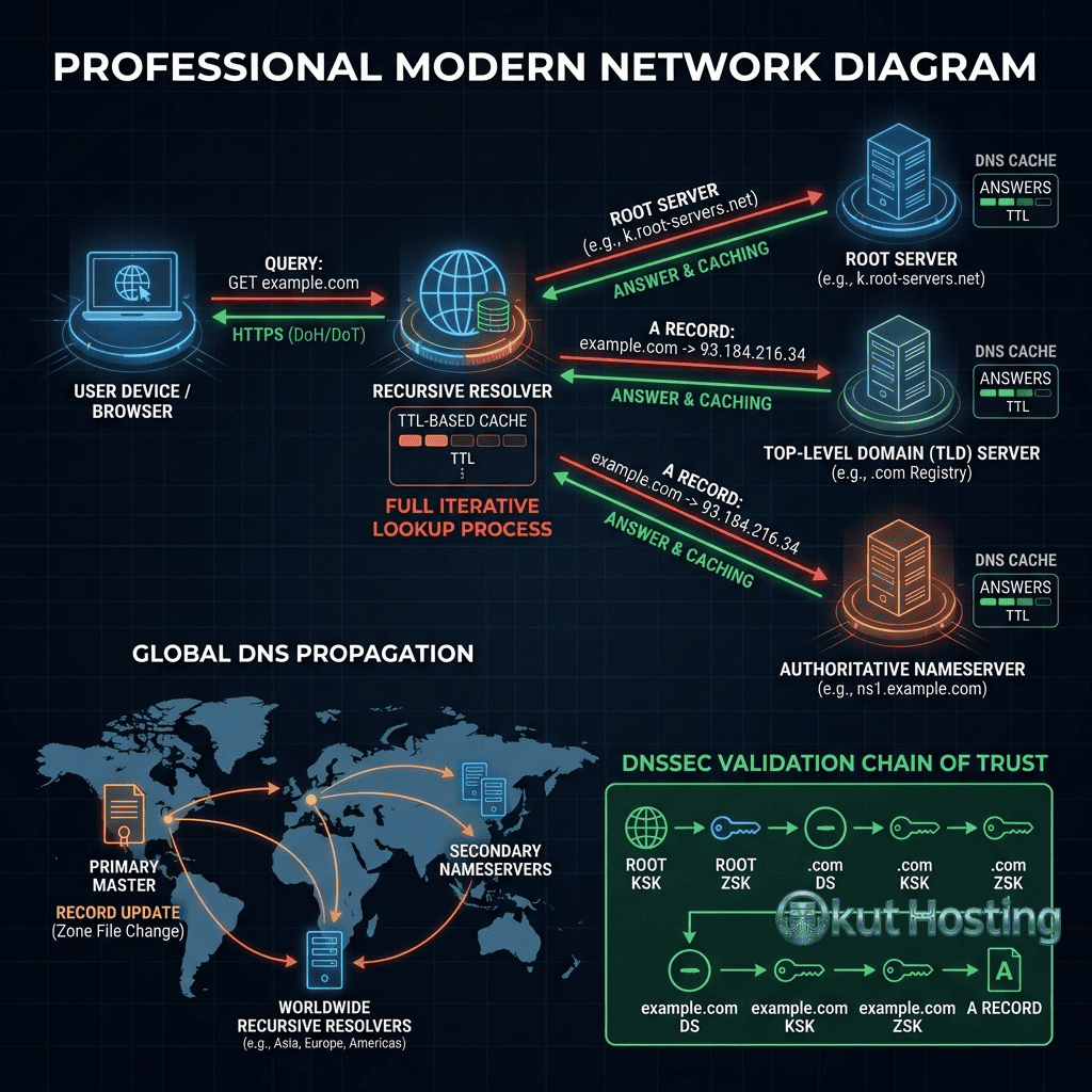 DNS resolution process